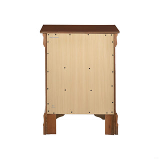Sunvega Warm Cherry Finish Nightstand with Three Large Drawers for Bedroom