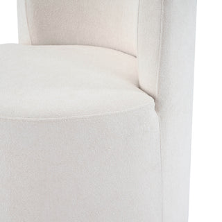 Sunvega Modern Swivel Upholstered Side Chair with Soft Beige Fabric and 360° Base