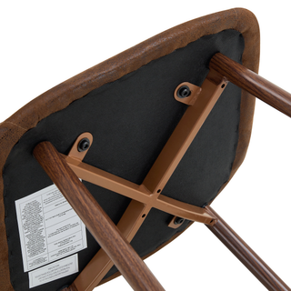 Sunvega Set of 4 Suede Backrest Chairs with Walnut Transfer Legs for Modern Homes