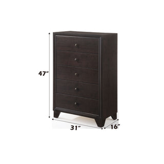 Sunvega Madison Espresso Finish Nightstand with 2 Large Storage Drawers and Wood Frame