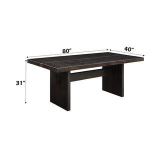 Sunvega Gold and Rustic Espresso Finish Dining Table with Weathered Finish