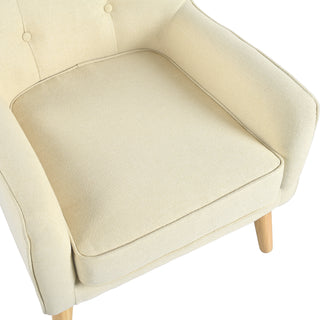 Sunvega Mid-Century Modern Arm Chair with Tufted Back and Padded Cushion