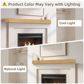 Sunvega Handcrafted Pine Wood Fireplace Mantel Shelf with Distinctive Wood Grain