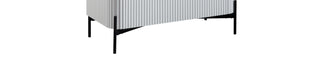 Sunvega White 4 Drawer Chest with Reeded Fronts and Metal Accent Base