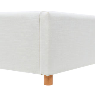Sunvega King Platform Bed Frame with Cushioned Headboard and Solid Wood Feet