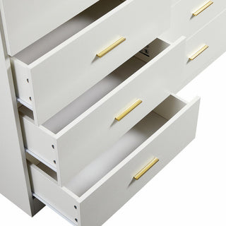 Sunvega Modern 8-Drawer Dresser with Golden Handles for Bedroom Ample Storage