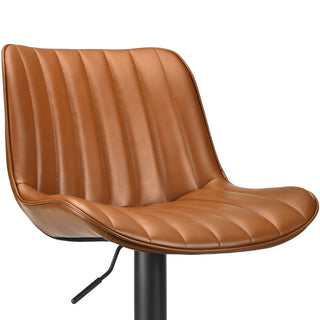 Sunvega Adjustable Swivel Bar Stools Set of 2 with Back Support PU Leather