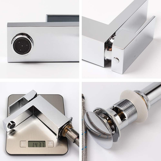 Sunvega Brushed Nickel Single Hole Bathroom Sink Faucet with Pop-up Drain