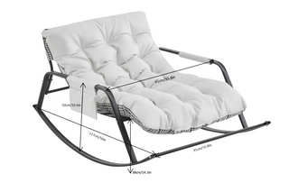 Sunvega Modern Gliding Rocking Chair with Technical Leather Upholstery and Boucle Recliner for Living Room