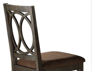 Sunvega Fabric Upholstered Armless Dining Side Chair with Wooden Backrest Set of 2
