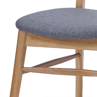 Sunvega Mid-Century Upholstered Dining Chairs with Rubberwood Frame in Walnut and Charcoal