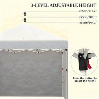 Sunvega Pop Up Canopy Tent with Three Sidewalls and Adjustable Height Legs