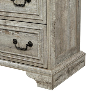 Sunvega Vintage Farmhouse Dresser with 7 Drawers and Antique White Finish