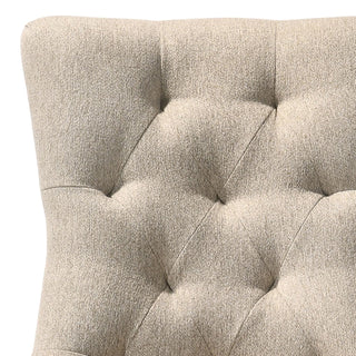 Sunvega Two-Tone Beige Fabric Side Chair with Reclaimed Gray Finish and Nailhead Trim