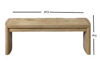 Sunvega Modern Contemporary Upholstery Bench with Rounded Corners in Oak Finish
