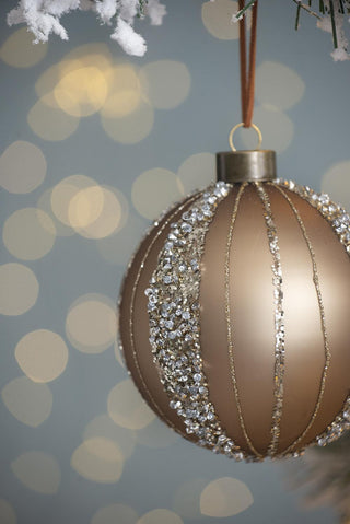 Sunvega Glass Glitter Painted Christmas Ball Ornaments Set of 12 for Holiday Decor