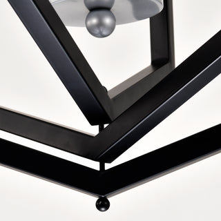 Sunvega 4-Light Matte Black and Gold Modern Industrial Chandelier for Dining Room