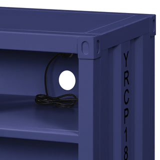 Sunvega Blue Nightstand with Open Shelf for Modern Bedroom Spaces