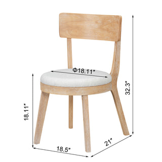 Sunvega Mid-Century Modern 39.4 Inch Round Dining Table with Intersecting Wooden Legs