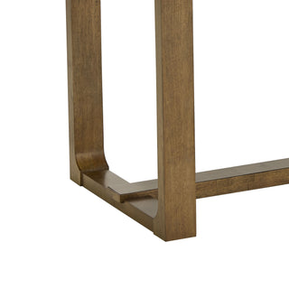 Sunvega 72 Inch Rectangular Walnut Oak Sled Base Dining Table for 6
