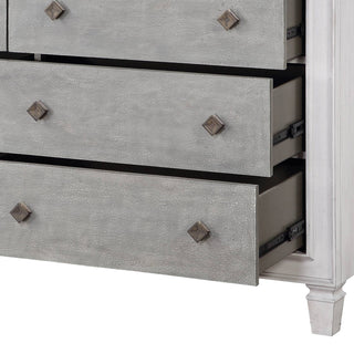 Sunvega Transitional Rustic Gray Weathered White Finish Dresser for Bedroom