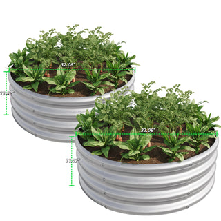 Sunvega 47.24 Inch Round Metal Raised Garden Bed for Vegetables Flowers and Herbs