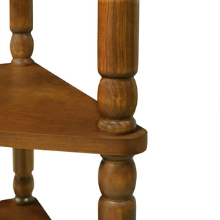Sunvega Multifunctional 3 Tier Corner Table with Solid Wood Legs for Small Spaces