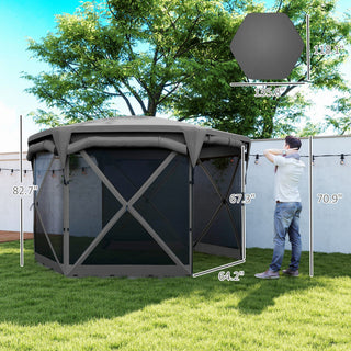 Sunvega Pop Up Gazebo Screen Tent with Adjustable Mesh Sidewalls and Removable Roof Cover