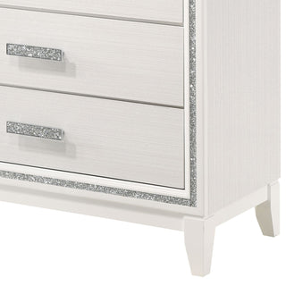 Sunvega Elegant White Finish Nightstand with Two Spacious Storage Drawers