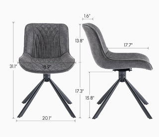 Sunvega Mid-Century Modern Tufted Diamond Pattern Upholstered Swivel Dining Chair