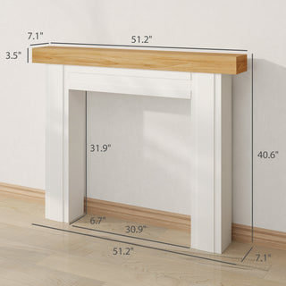 Sunvega Freestanding Fireplace Mantel with Baroque Design and Storage Columns