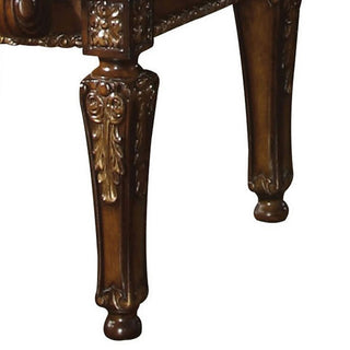 Sunvega Faux Leather Arm Chairs with Tufted Back and Floral Molding Set of 2