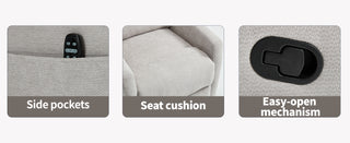 Sunvega Fabric Heat Massage Manual Recliner Chair with Rocker and Swivel for Living Room