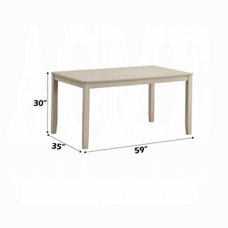 Sunvega Antique Gray Finish Rectangular Wooden Frame Contemporary Formal Dining Table