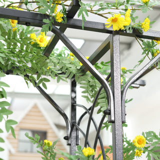 Sunvega Decorative Metal Garden Trellis Arch with Durable Steel Tubing and Elegant Scrollwork