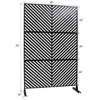 Sunvega 76H x 48W Freestanding Metal Privacy Screen Panel for Deck Balcony Patio