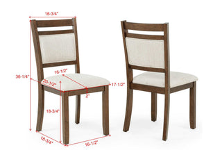 Sunvega Traditional Style 5pc Dining Set with Rectangular Table and Upholstered Chairs