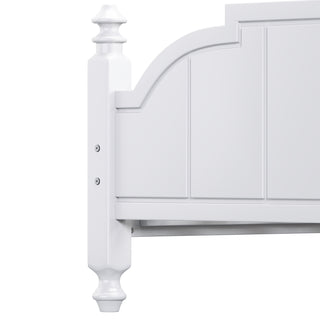 Sunvega Vintage Queen Bed Frame with Headboard and Slats Support
