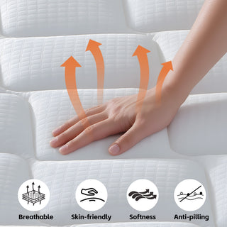 Sunvega 12 Inch Hybrid Mattress with Gel Memory Foam and Pocket Springs for Medium Firm Support