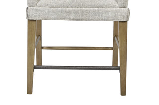 Sunvega Upholstered Counter Stool Set of 2 in Soft Polyester with Cashew Finish