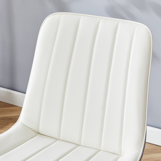 Sunvega PU Dining Chair Set with Smooth Line Design and Dark Gray White Splicing Colors