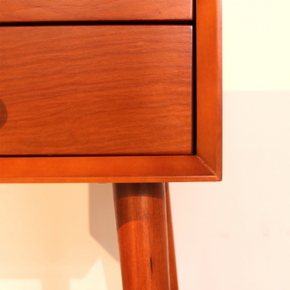 Sunvega Modern Nightstand with Two Storage Drawers and Vintage Gold Accents