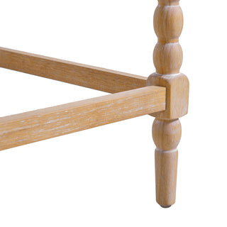 Sunvega 26'' Acacia Wood Counter Stools Set of 2 with Foam-Padded Upholstered Seat