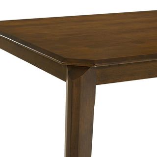 Sunvega Dark Brown Rectangular Dining Table with Artisan Details and Tapered Legs