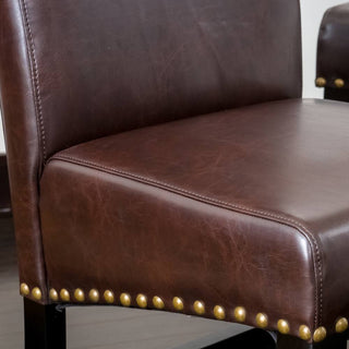 Sunvega Upholstered Counter Stool with Solid Wood Frame and Nailhead Trim