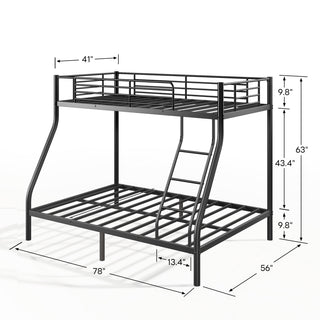 Sunvega Twin Over Full Metal Bunk Bed with Sturdy Construction for Adults and Teens