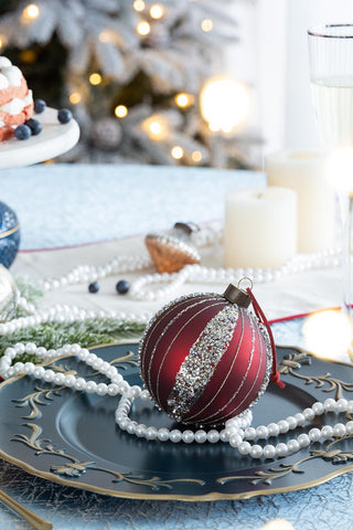 Sunvega Glass Glitter Painted Christmas Ball Ornaments Set of 12 for Holiday Decor