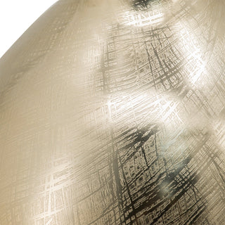 Sunvega Gold Aluminum Chisel Flower Vase with a Short Round Metallic Silhouette