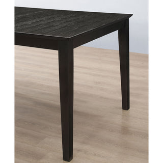 Sunvega Distressed Black Rectangular Extension Leaf Dining Table with Modern Design
