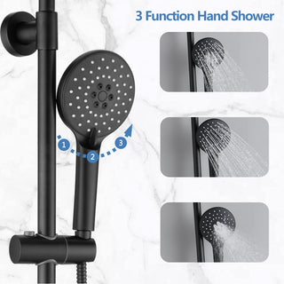 Sunvega Wall Mounted Rain Showerhead and Hand Shower System with Adjustable Slide Bar
